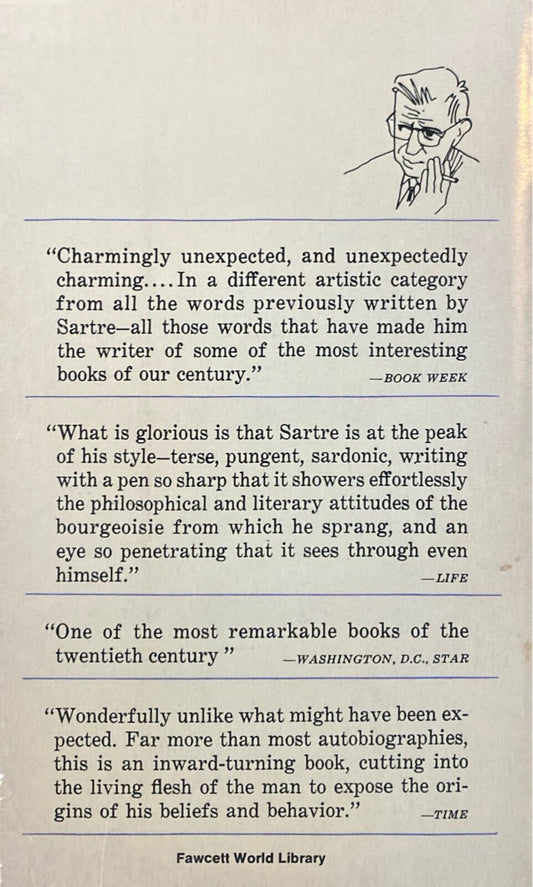 The Words by Jean-Paul Sartre 1964 Fawcett Premier Paperback