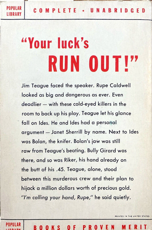 Bonanza Gulch by Matt Stuart 1952 Popular Library 407 Paperback