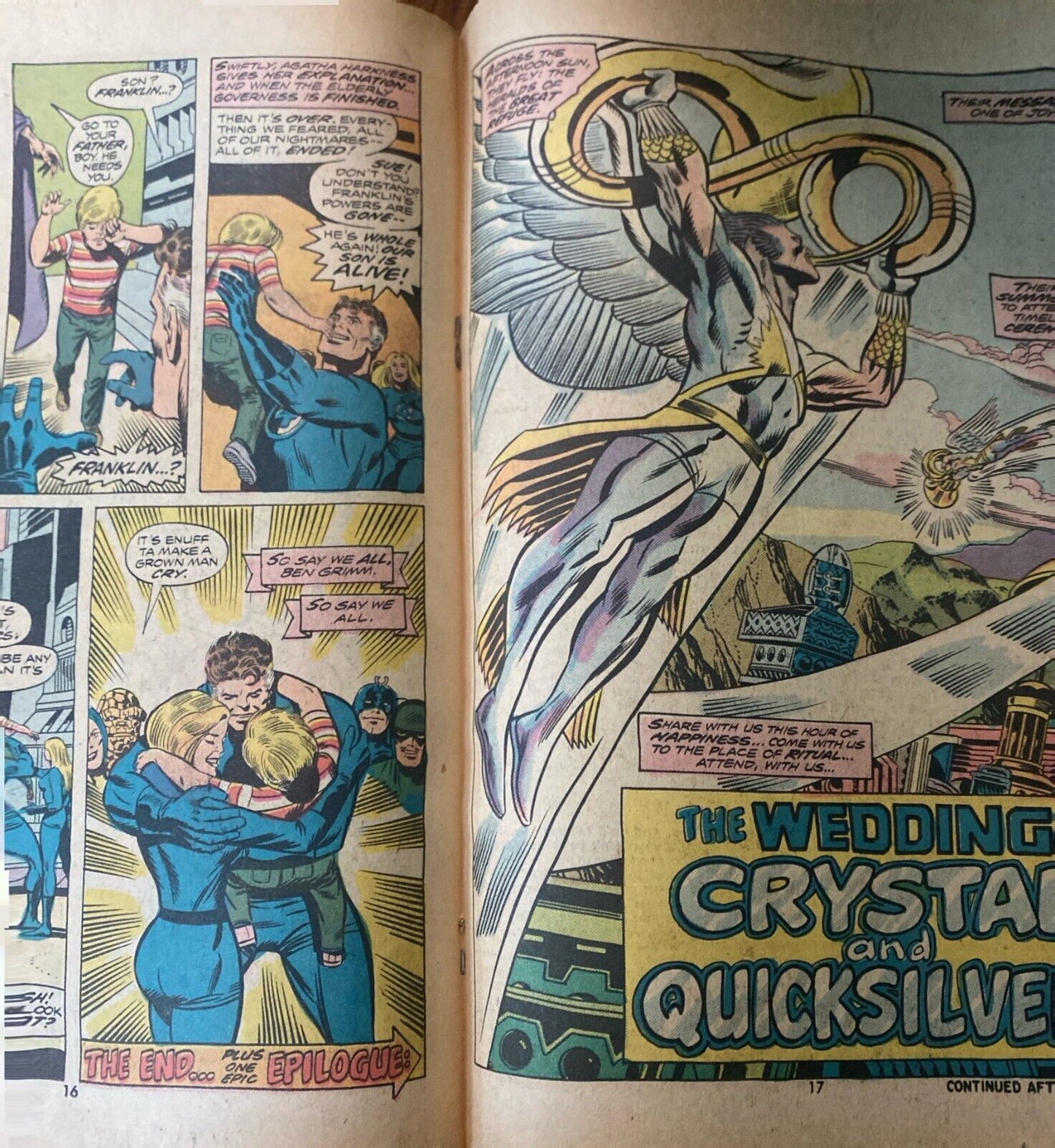 Marvel Comics Fantastic Four #150 Bronze Age 1974 Wedding Crystal & Quicksilver