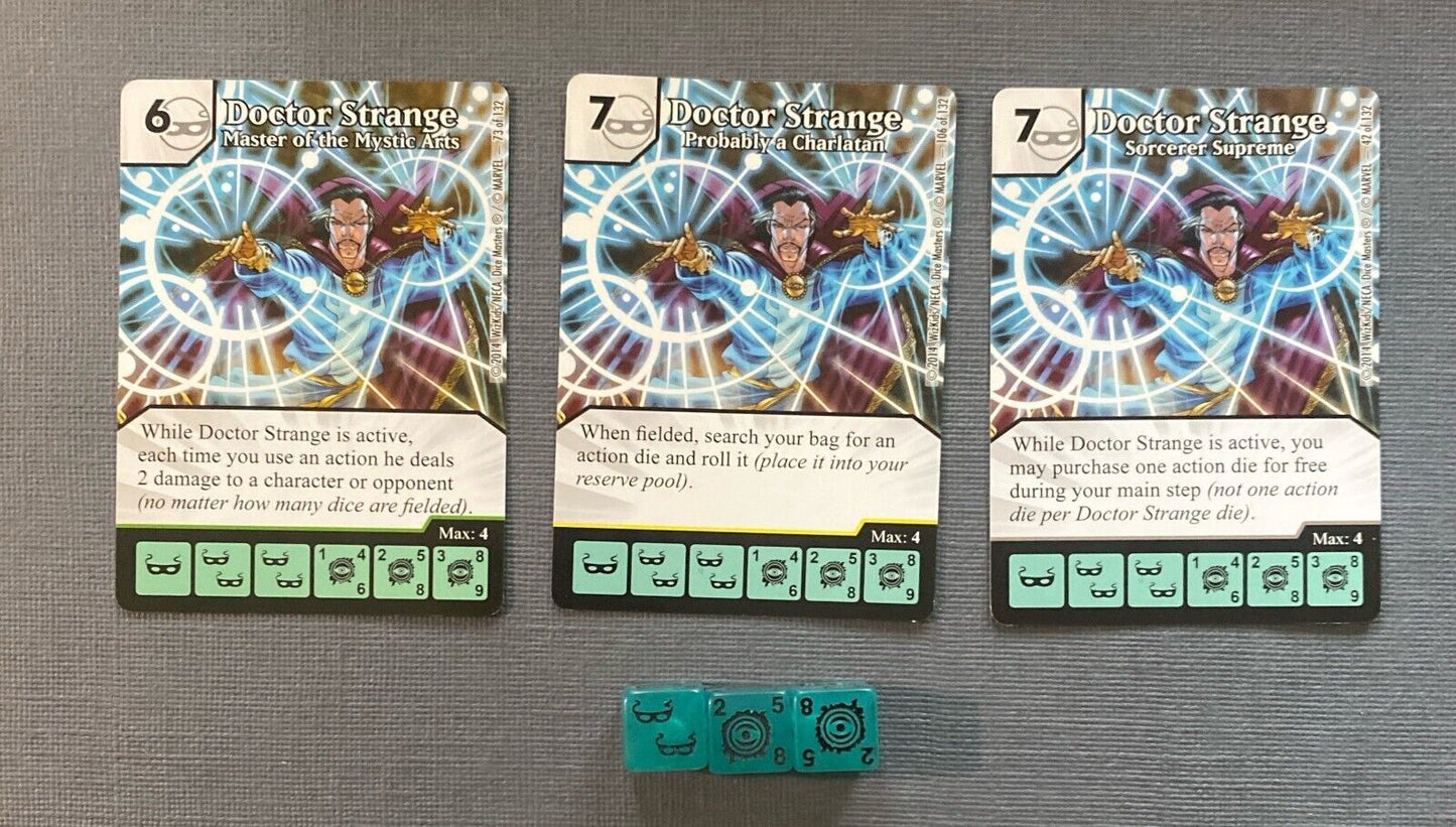 Wizkids Marvel Dice Masters Avengers vs X-Men Doctor Strange CUR Set + 3 dice
