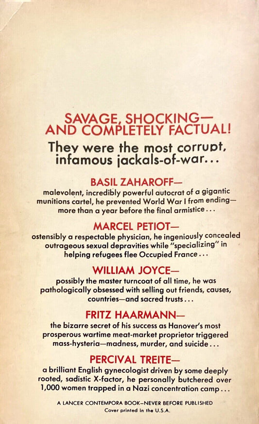 Feast of the Jackals by Aldo Lucchesi 1972 Lancer Paperback