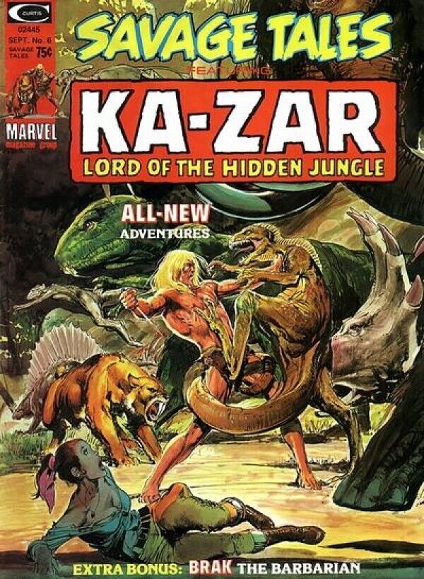 (Curtis) Marvel Magazine Savage Tales #6 Bronze Age 1974 Ka-Zar