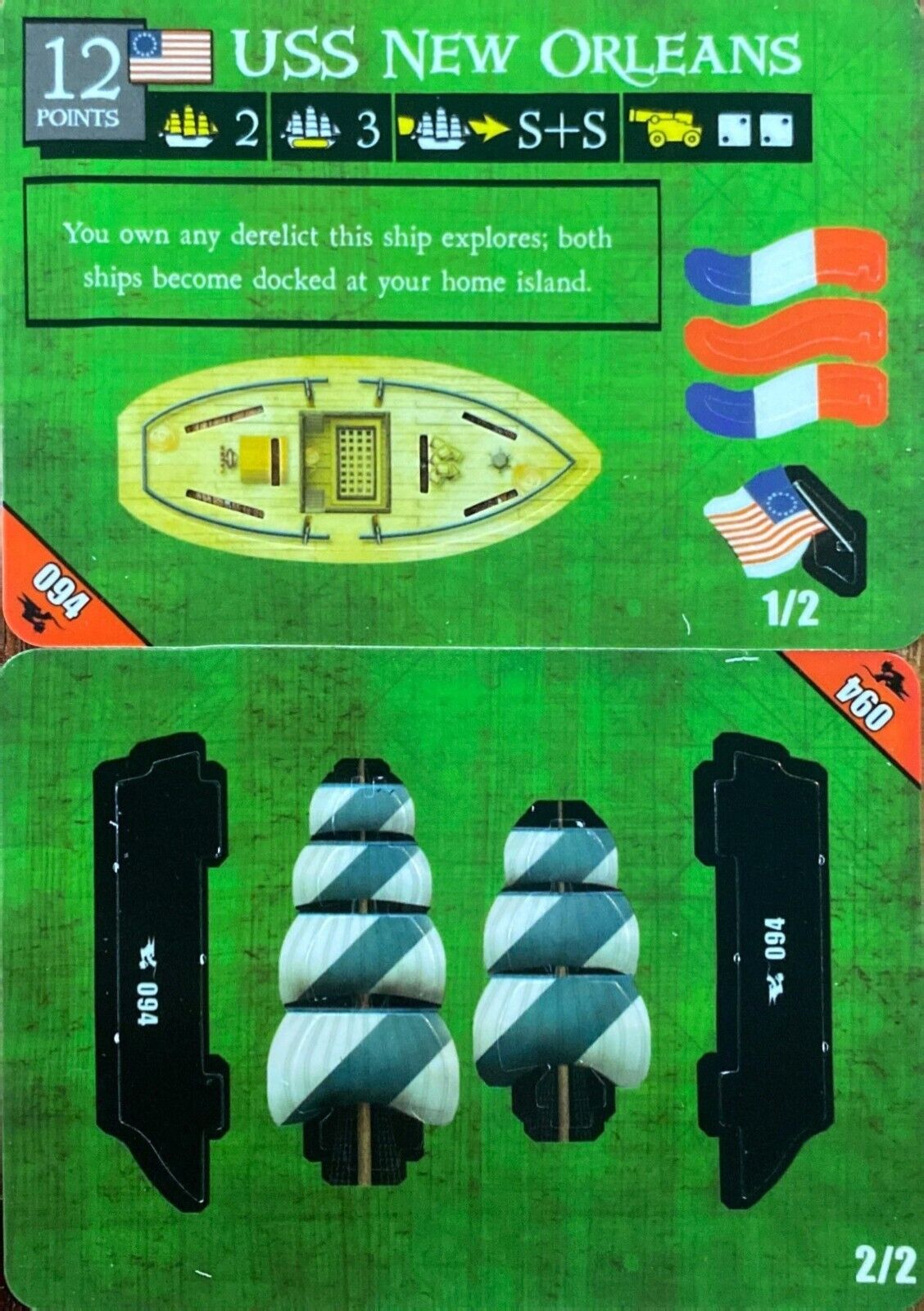 WizKids Pirates CSG of South China Seas 094 USS New Orleans Unpunched