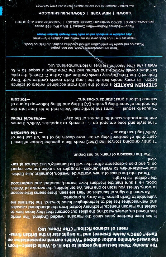 The Massacre of Mankind by Stephen Baxter 2017 Paperback Uncorrected Proof