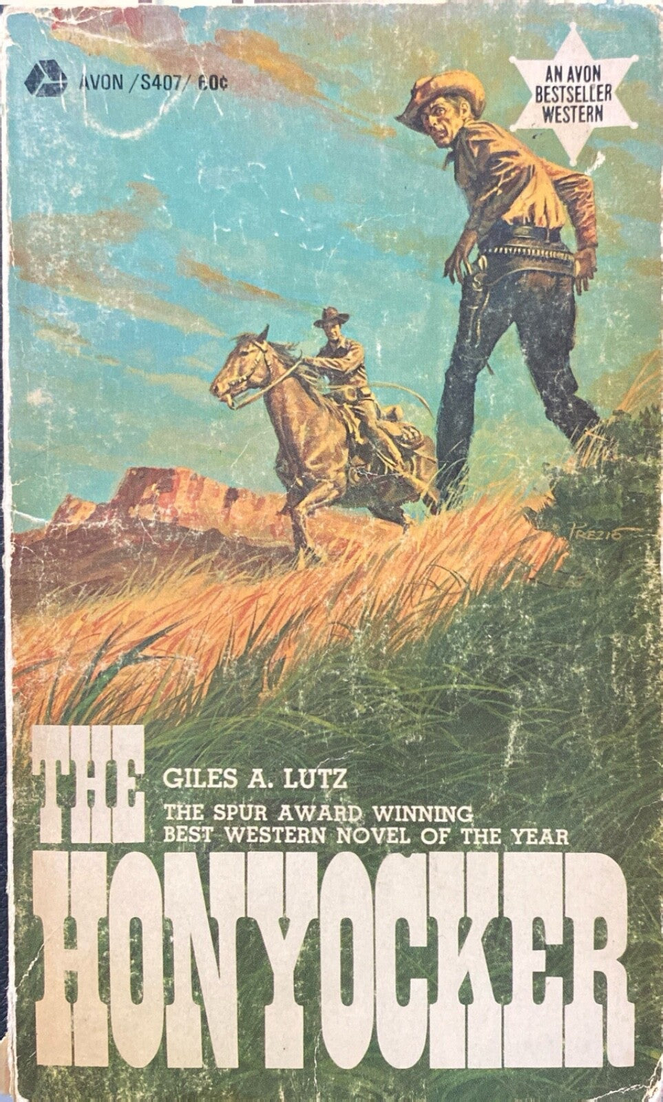 The Honyocker by Giles A. Lutz 1969 Avon S407 Paperback