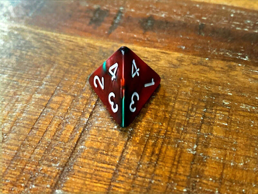 Set of 7 TTRPG Gaming Dice Dungeons & Dragons Pathfinder D20 Red Green Marble