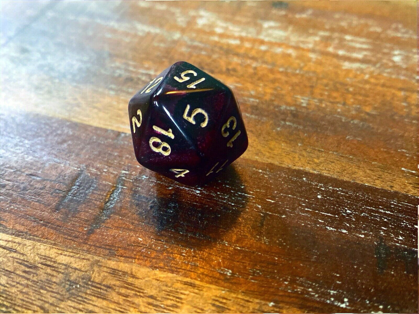 Set of 7 TTRPG Gaming Dice Dungeons & Dragons Pathfinder D20 Midnight Purple