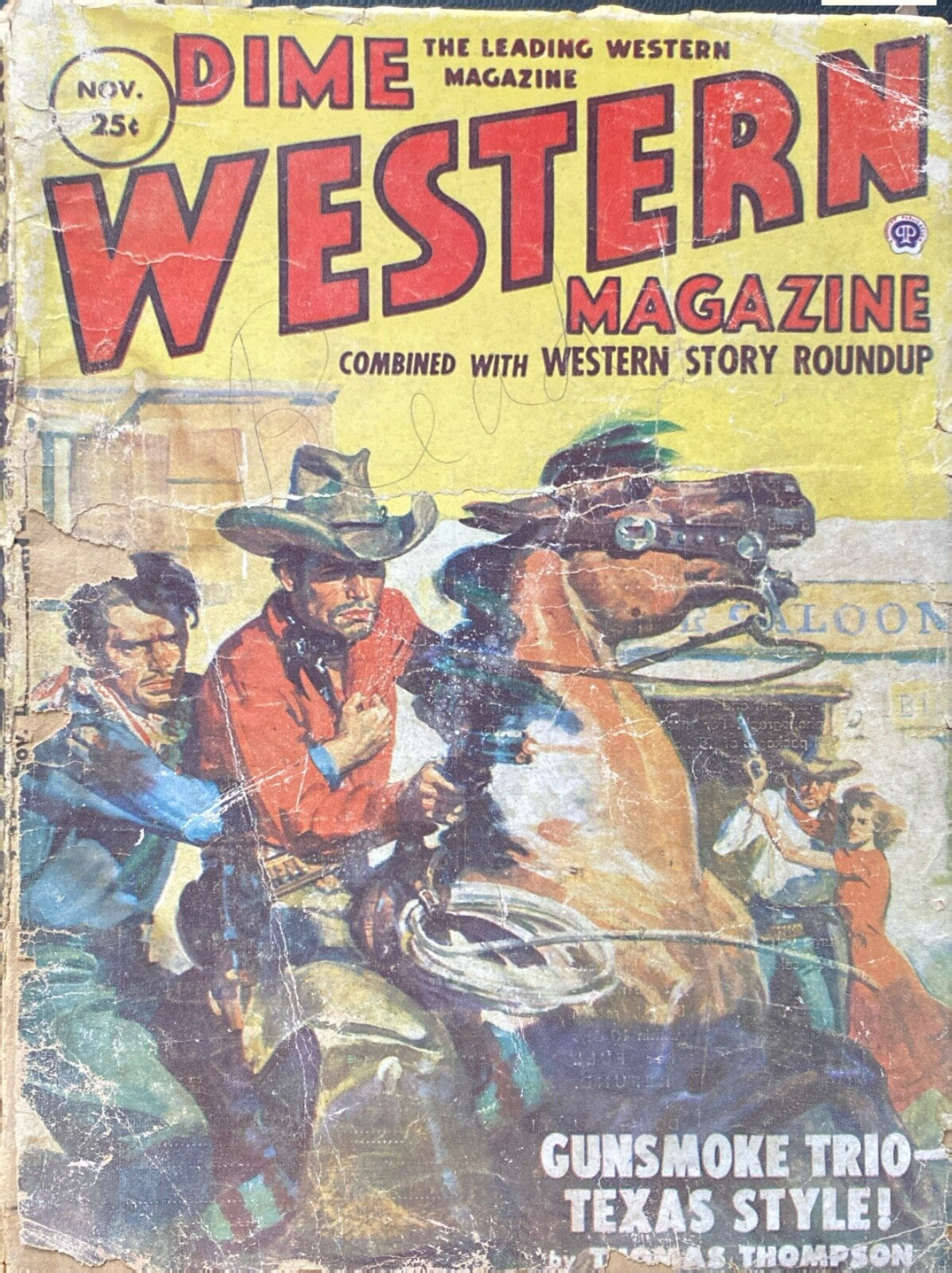 Dime Western Magazine Pulp November 1952 Thompson