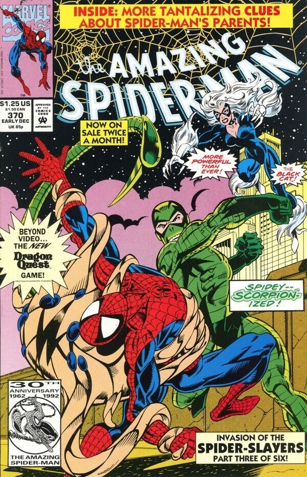 Marvel Comics Amazing Spider-man #370 Modern Age 1992 Spider Slayers Black Cat