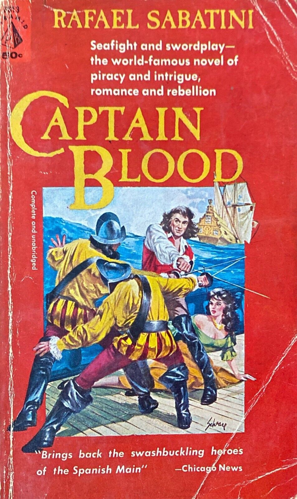 Captain Blood by Rafael Sabatini 1961 Pyramid R613 Paperback