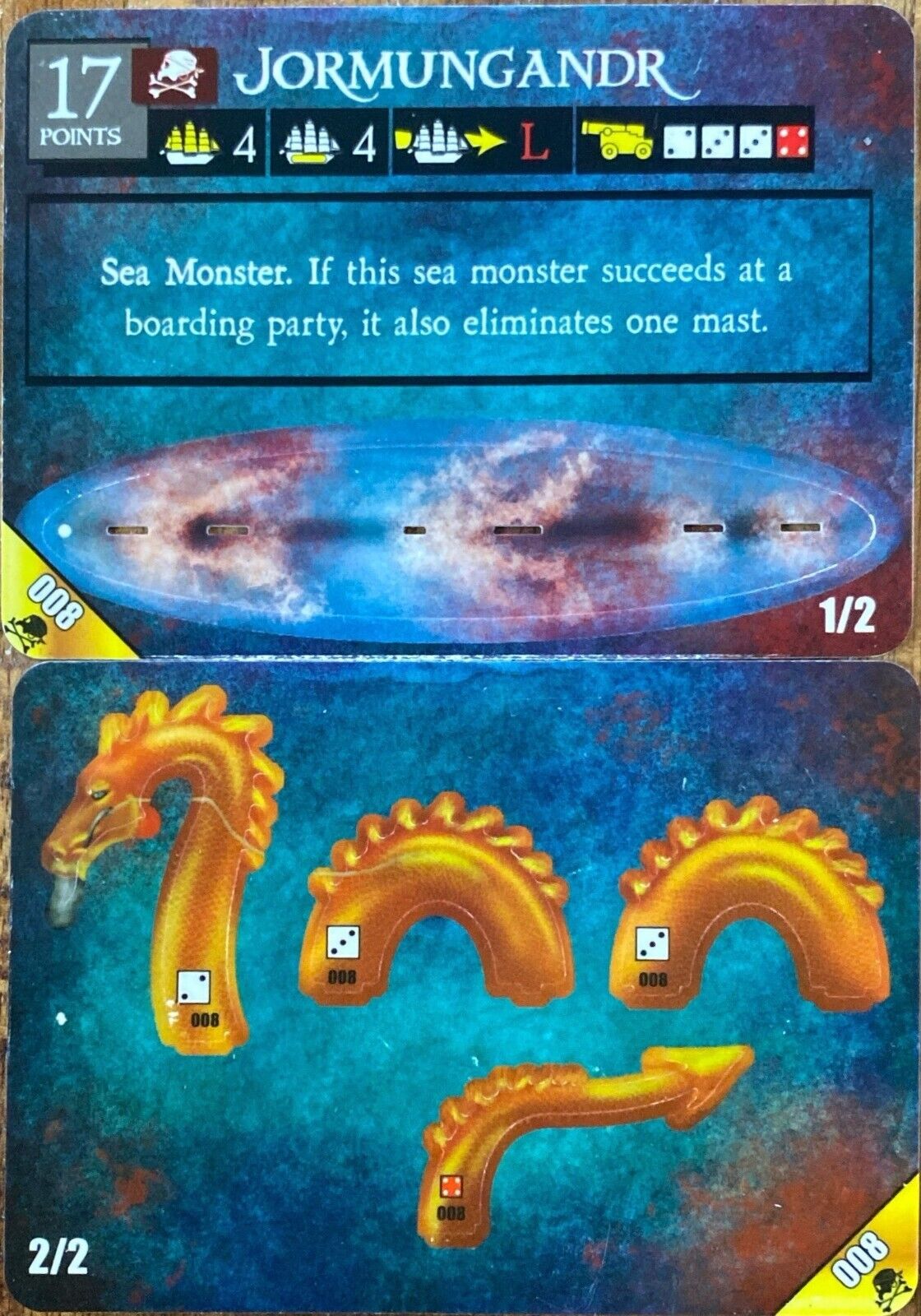 WizKids Pirates CSG of Davy Jones' Curse 008 Jormungandr Unpunched