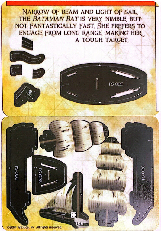 WizKids Pirates CSG of the Spanish Main PS-026 Batavian Bat Unpunched