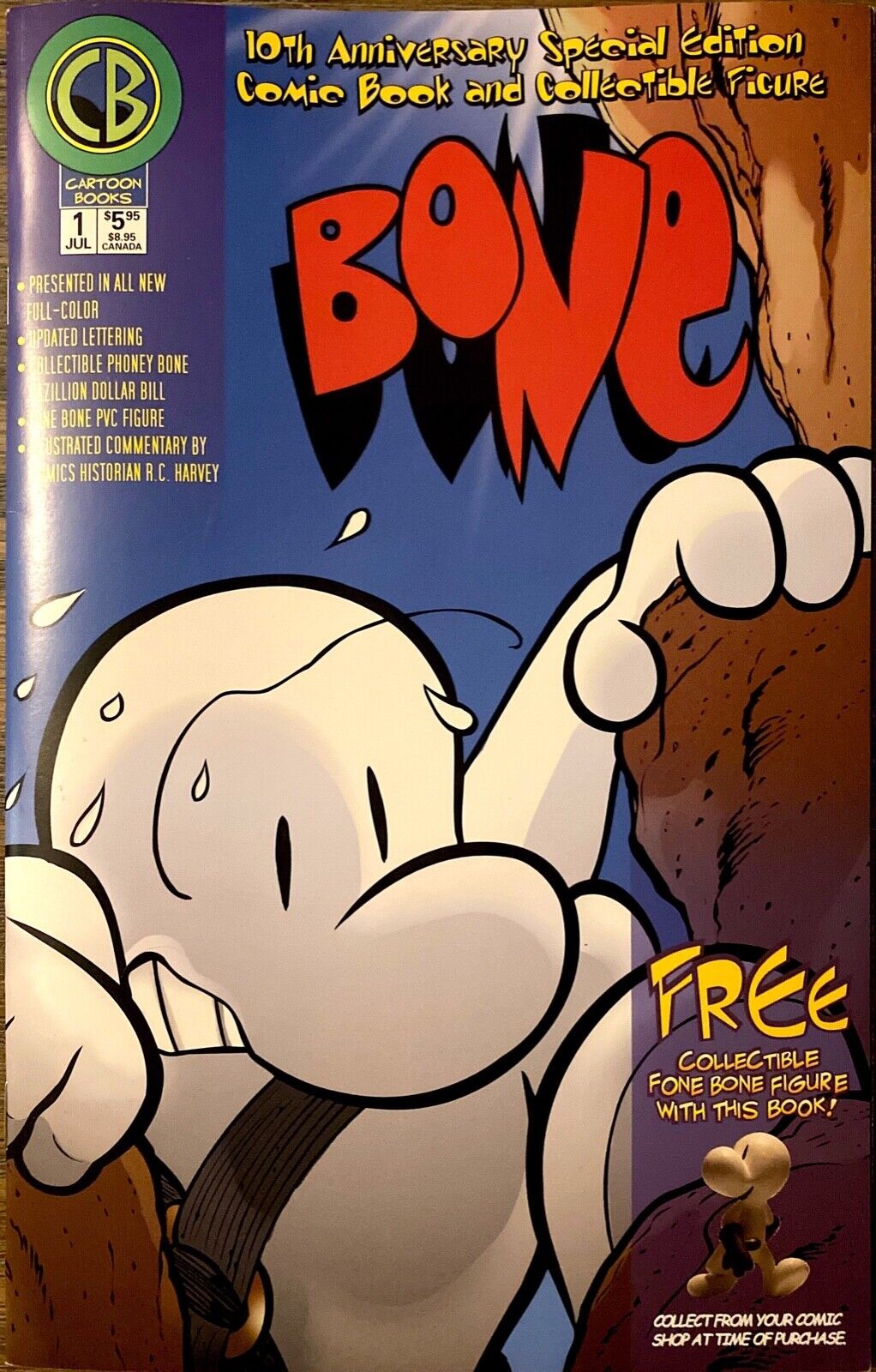 Cartoon Books Bone #1 Modern Age 2001 10th Anniversary Special Edition