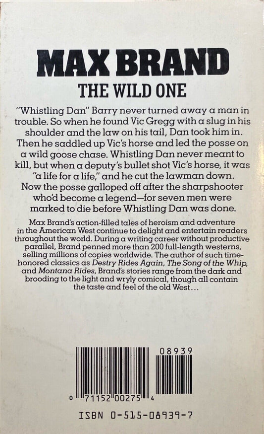 The Seventh Man by Max Brand 1987 Jove Paperback