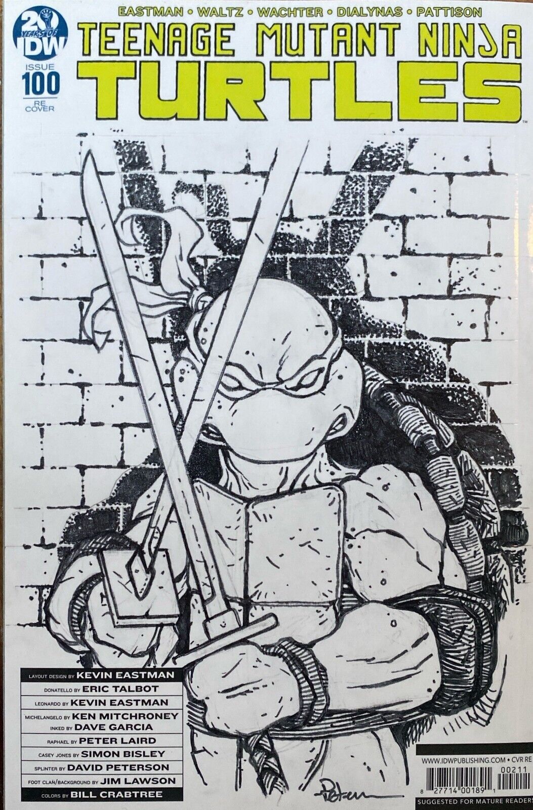 IDW Teenage Mutant Ninja Turtles #100 RE David Petersen Original Art Leonardo