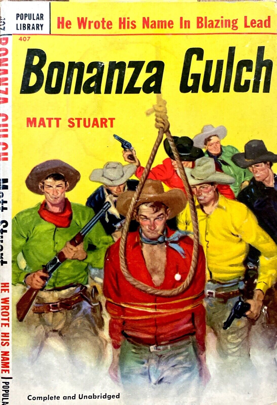 Bonanza Gulch by Matt Stuart 1952 Popular Library 407 Paperback