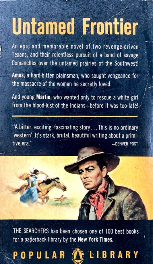 The Searchers by Alan LeMay 1954 Popular Library SP390 Paperback