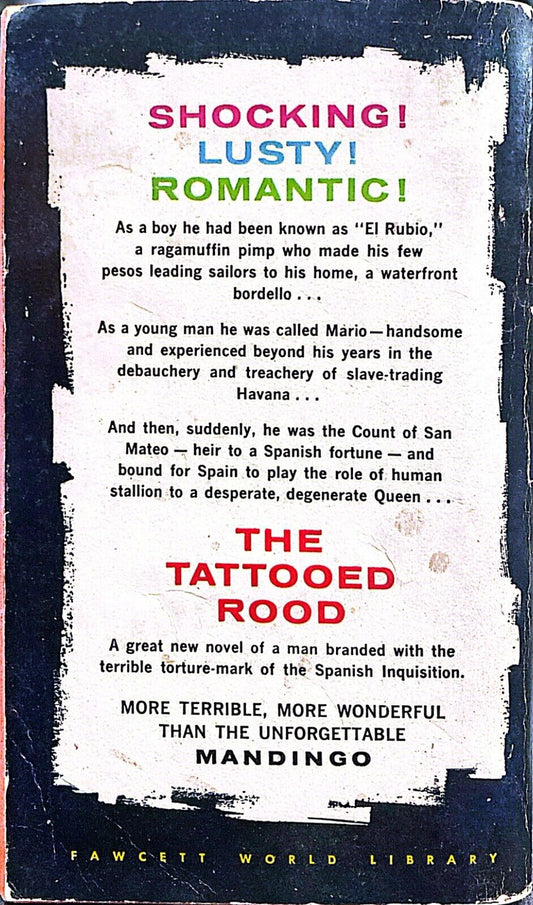 The Tattooed Rood by Kyle Onstott & Lance Horner 1960 Crest t988 Paperback