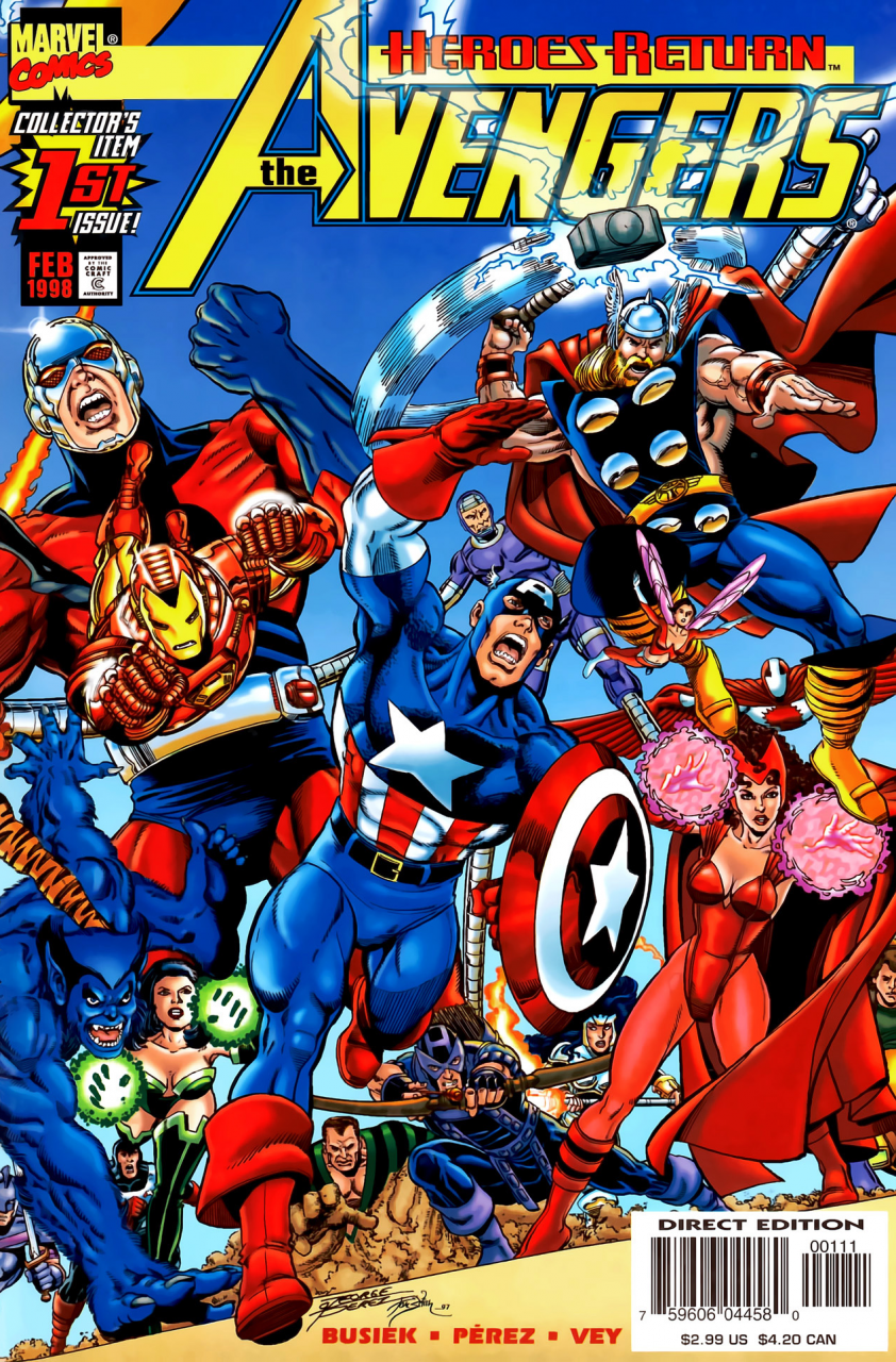 Marvel Comics Avengers #1 Modern Age 1998 Rough Cut Variant