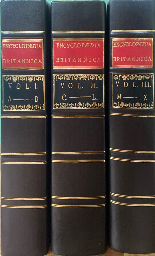 Encyclopaedia Britannica 1771 Facsimile Edition 3 Volume Set Leather Hardcover