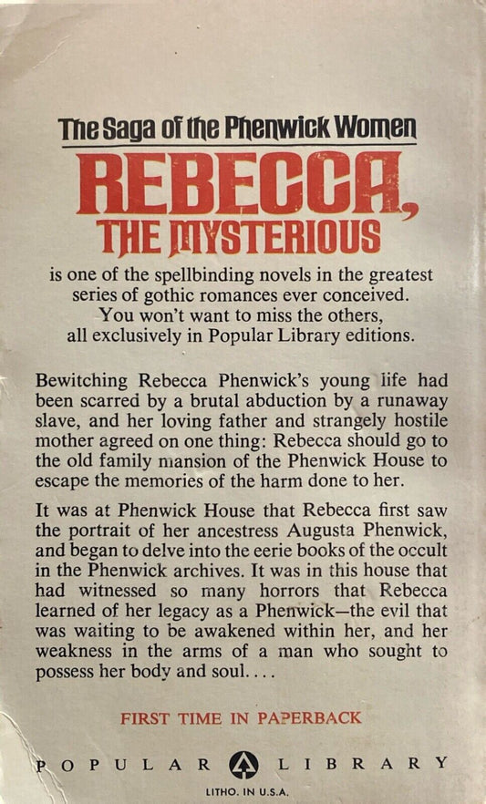 Rebecca, the Mysterious by Katheryn Kimbrough 1975 Popular Library Paperback