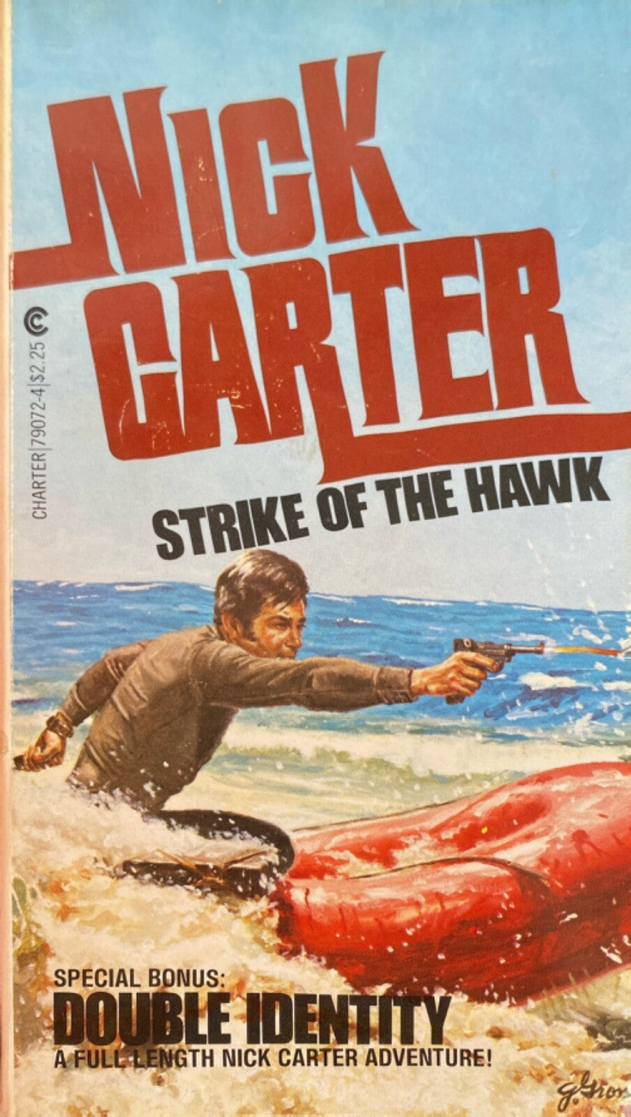 Strike of the Hawk/Double Identity by Nick Carter 1980 Charter Paperback