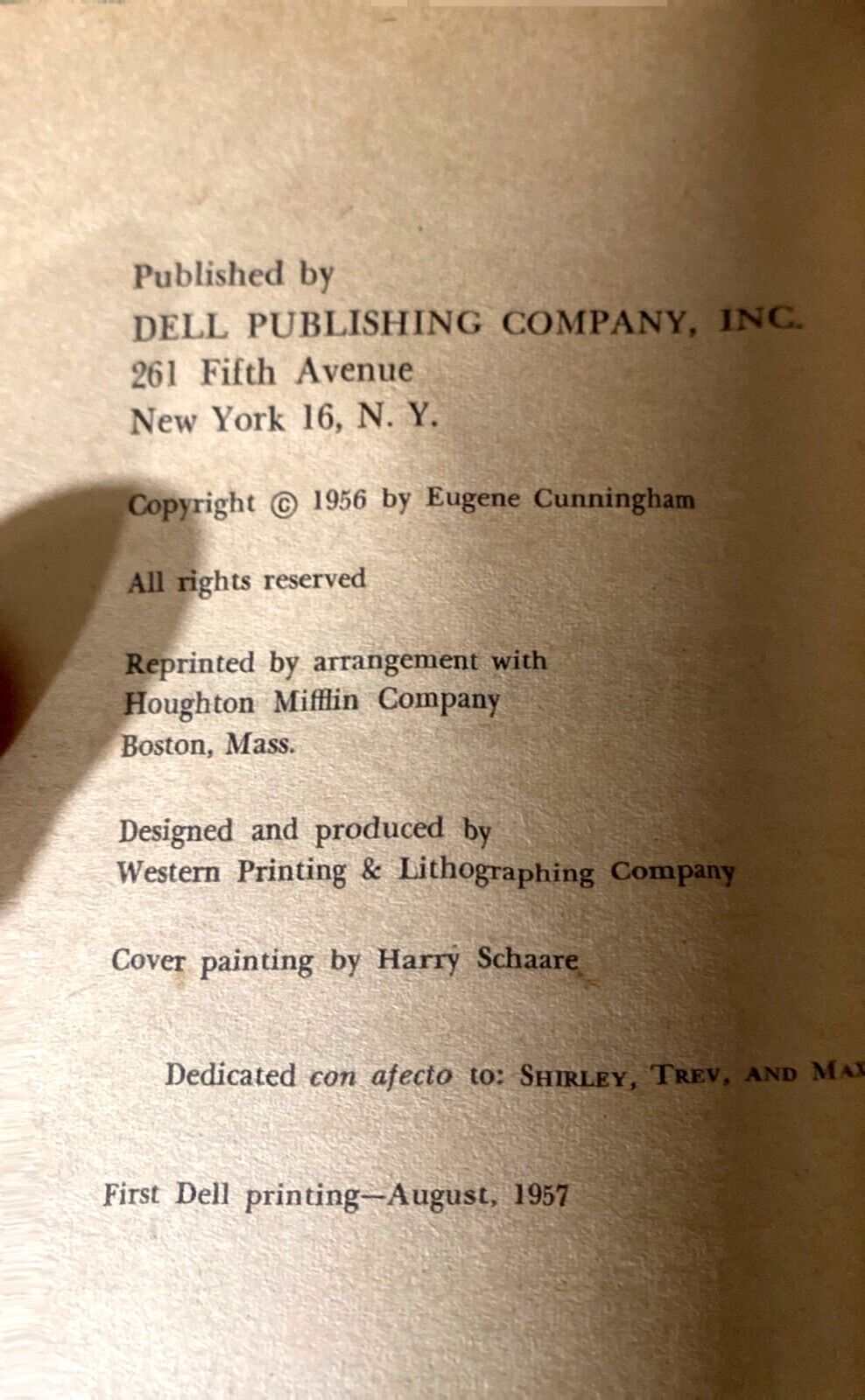 Riding Gun by Eugene Cunningham 1957 Dell 956 Paperback
