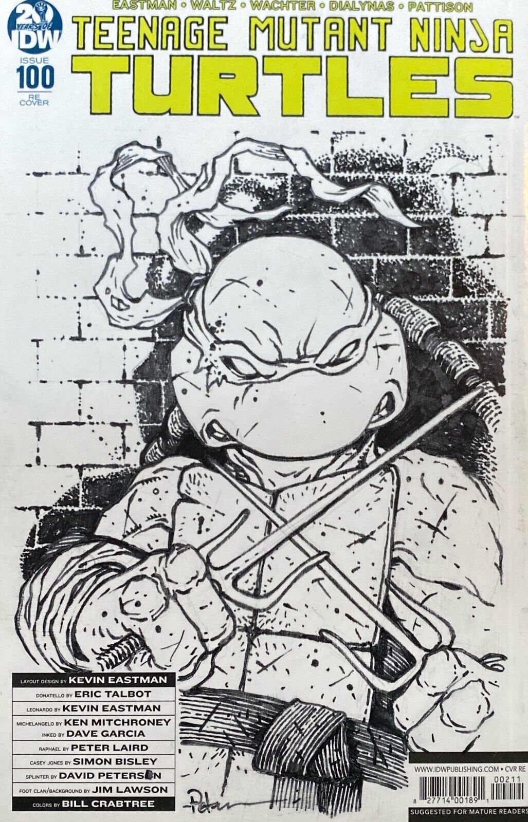 IDW Teenage Mutant Ninja Turtles #100 RE David Petersen Original Art Raphael