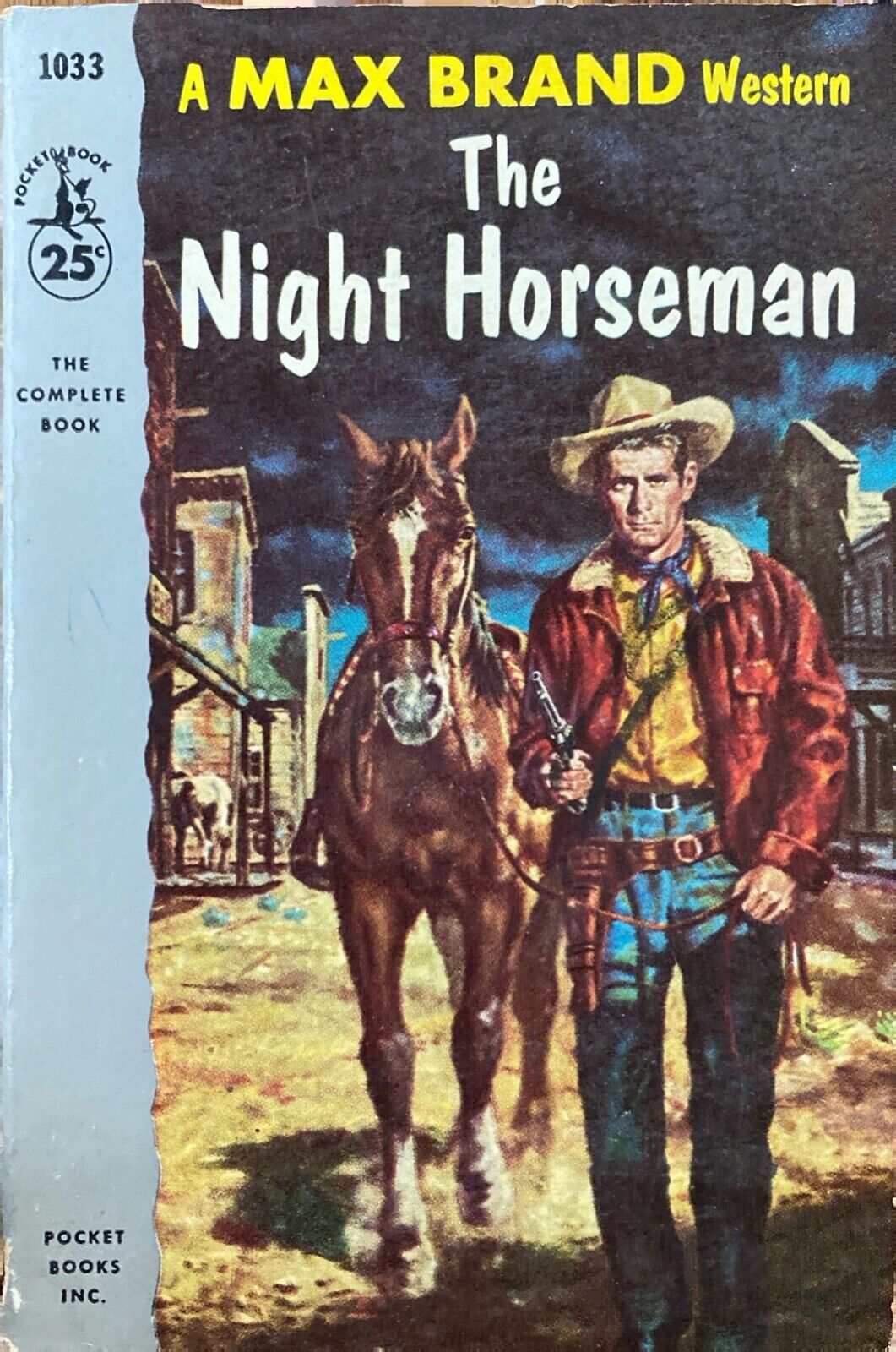 The Night Horseman by Max Brand 1954 Pocket 1033 Paperback First