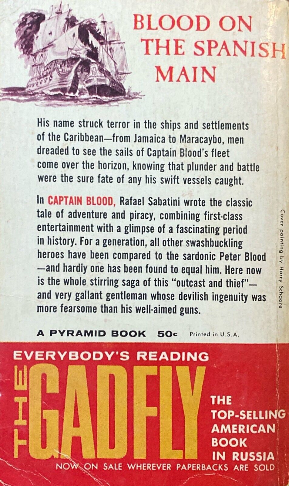 Captain Blood by Rafael Sabatini 1961 Pyramid R613 Paperback