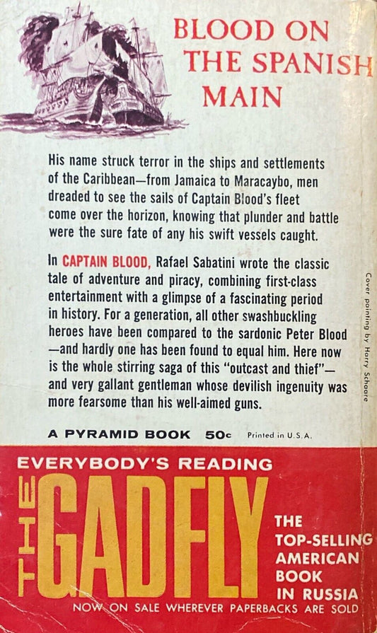 Captain Blood by Rafael Sabatini 1961 Pyramid R613 Paperback