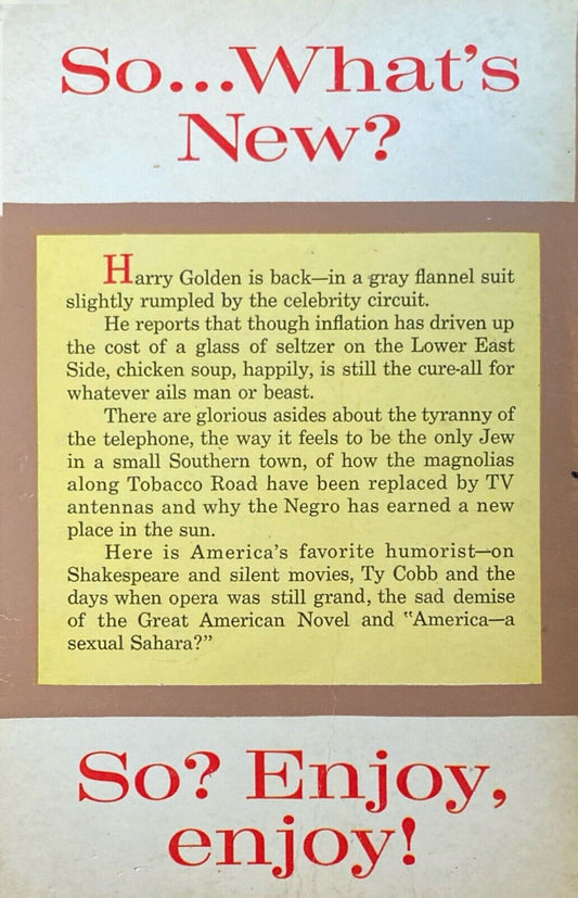 For 2 Cents Plain by Harry Golden 1960 Permabook M5021 Paperback Second