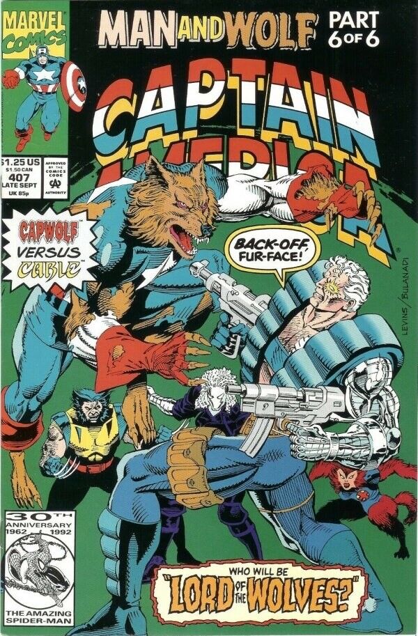 Marvel Comics Captain America #407 1992 Modern Age Cap-wolf
