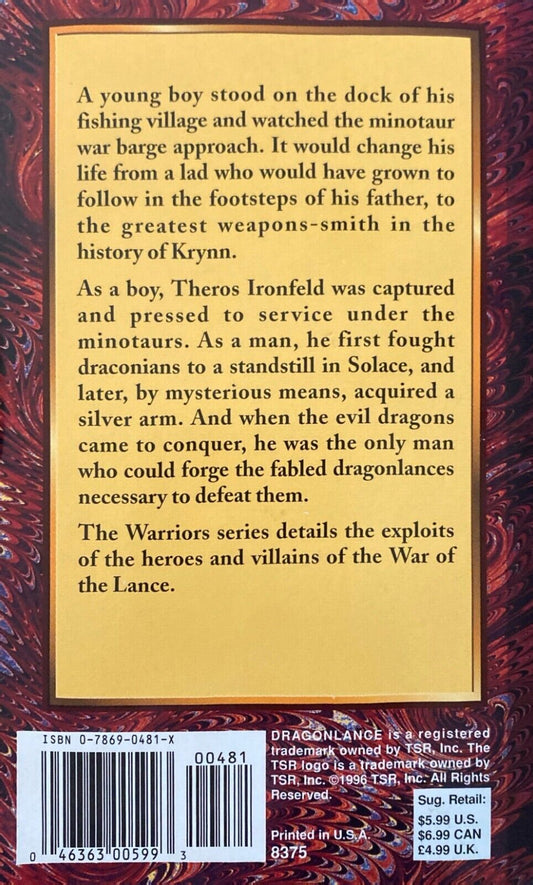 Theros Ironfeld by Don Perrin 1996 TSR Paperback D&D Dragonlance The Warriors