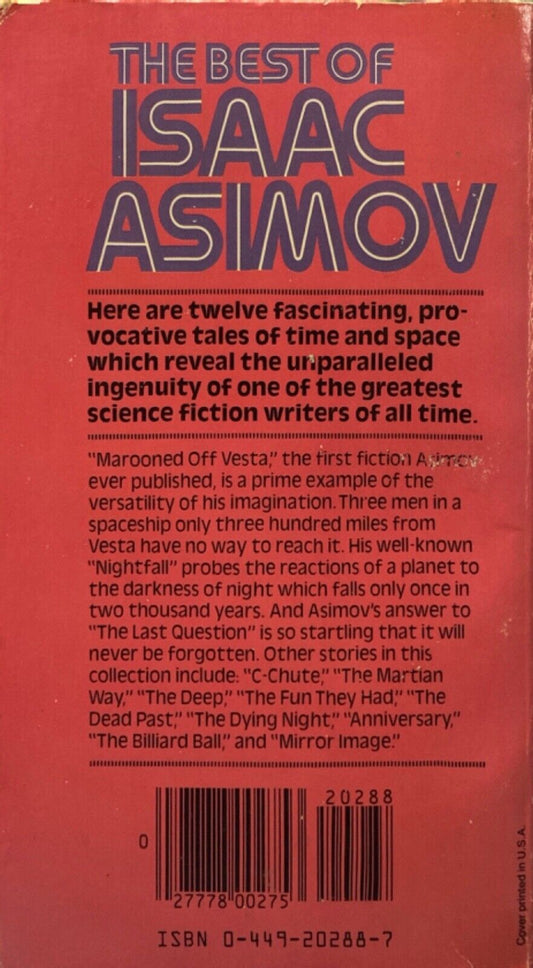 The Best of Isaac Asimov 1982 Fawcett Crest Paperback