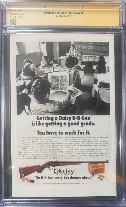 DC Comics Batman #251 Facsimile CGC 9.6 signed Neal Adams JSA