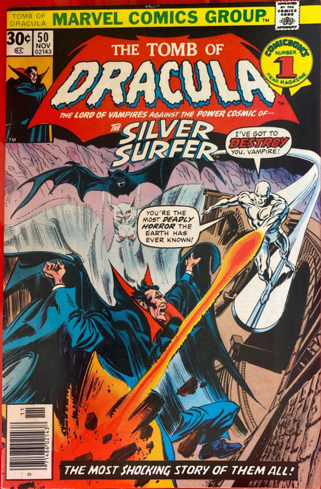 Marvel Comics Tomb of Dracula #50 Bronze Age 1976 Silver Surfer