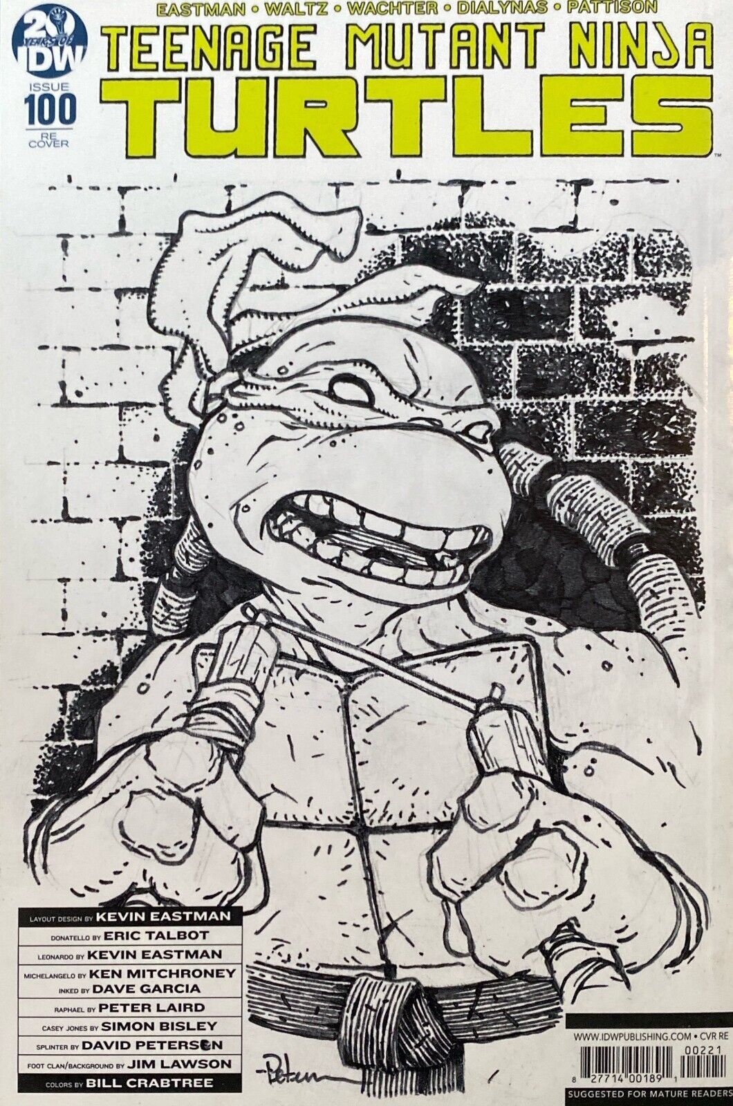 IDW Teenage Mutant Ninja Turtles #100 David Petersen Original Art Michaelangelo