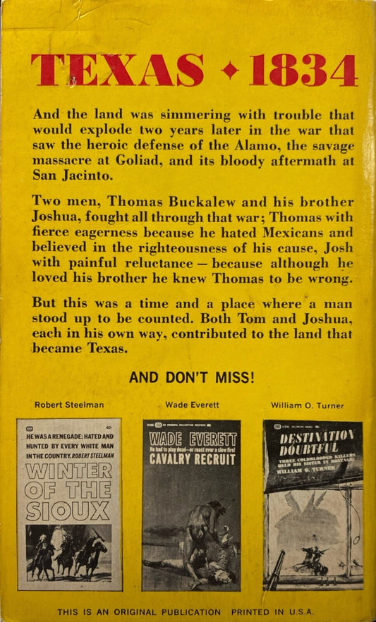 Massacre at Goliad by Elmore Kelton 1965 Ballantine U1051 Paperback