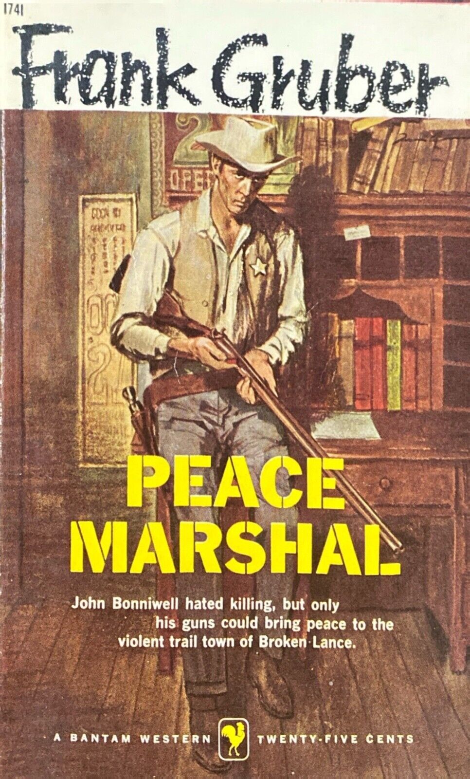 Peace Marshal by Frank Gruber 1958 Bantam I741 Paperback
