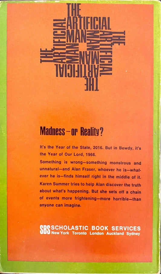 The Artificial Man by L.P. Davies 1968 Scholastic Book Services TK1248 Paperback