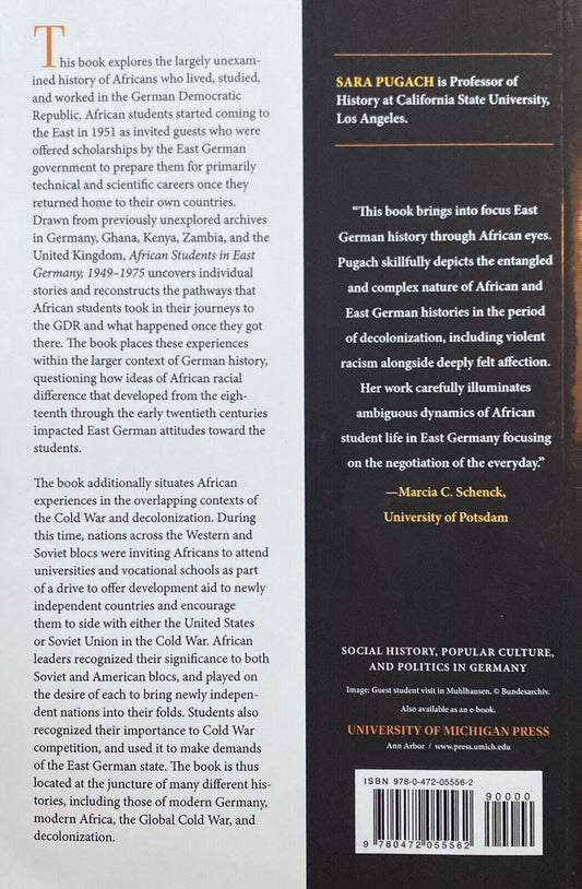 African Students in East Germany 1949-1975 by Sara Pugach 2022 Univ Mich Press