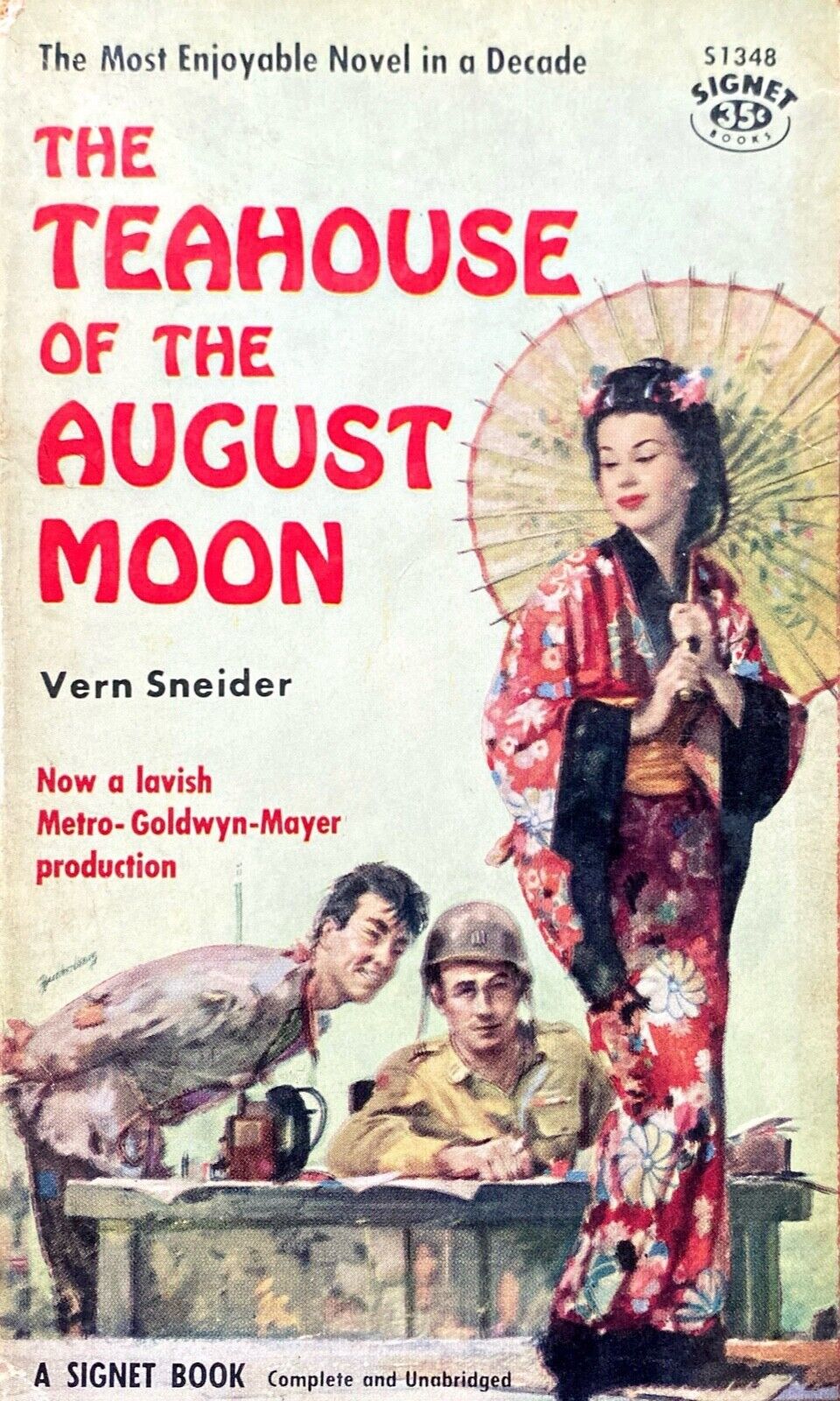 The Teahouse of the August Moon by Vern Sneider 1956 Signet S1348 Paperback