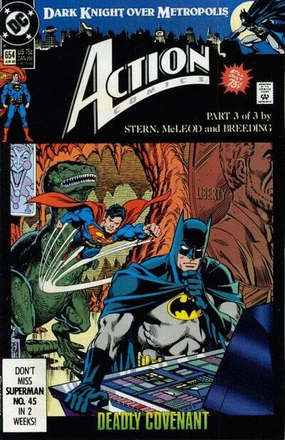 DC Comics Action Comics #654 Copper Age 1990 Dark Knight Over Metropolis