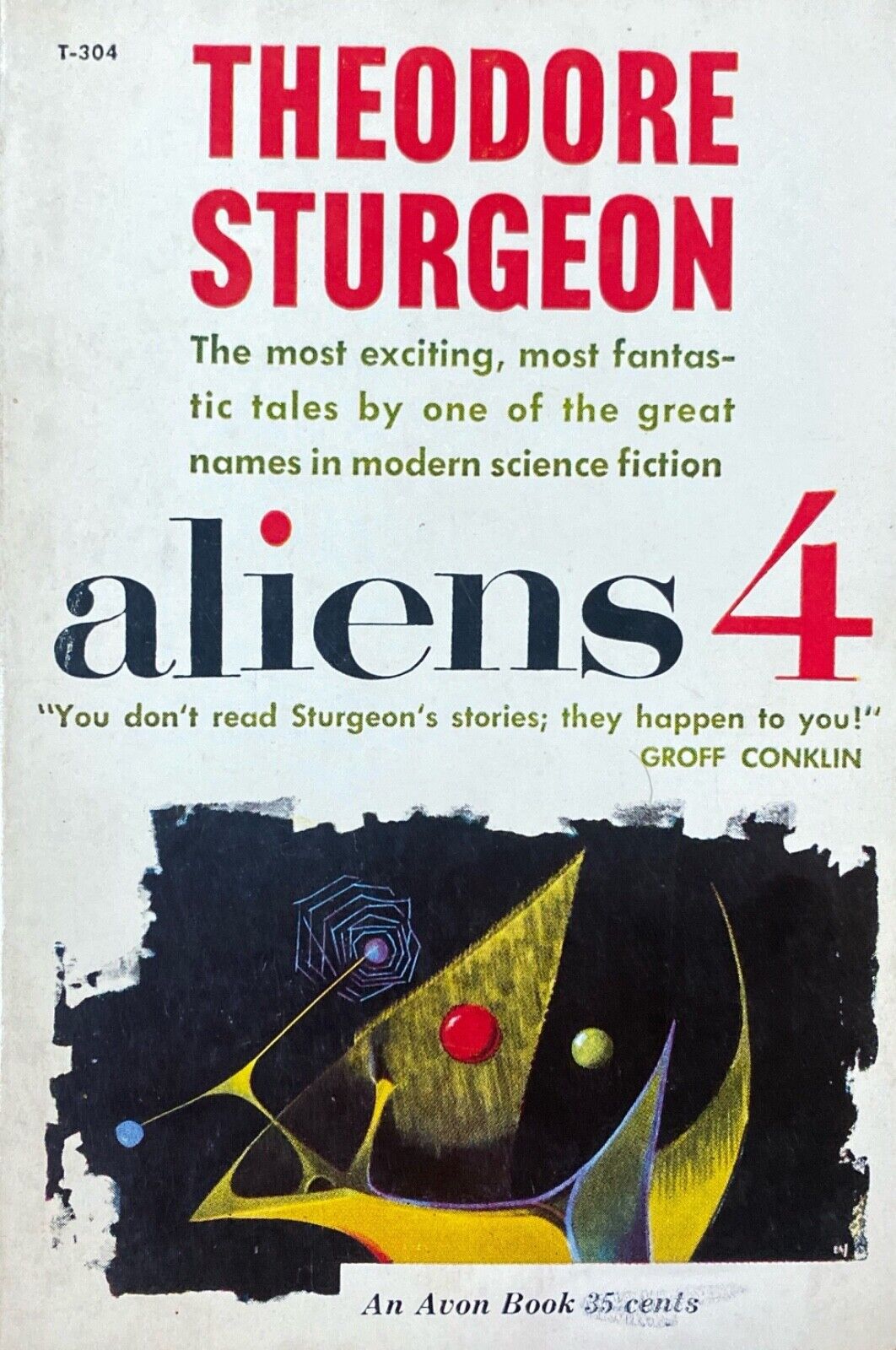 Aliens 4 by Theodore Sturgeon 1959 Avon T-304 Paperback