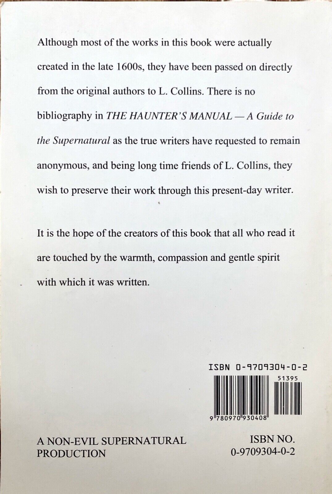 The Haunter's Manual - A Guide to the Supernatural by L. Collins 2000 Paperback