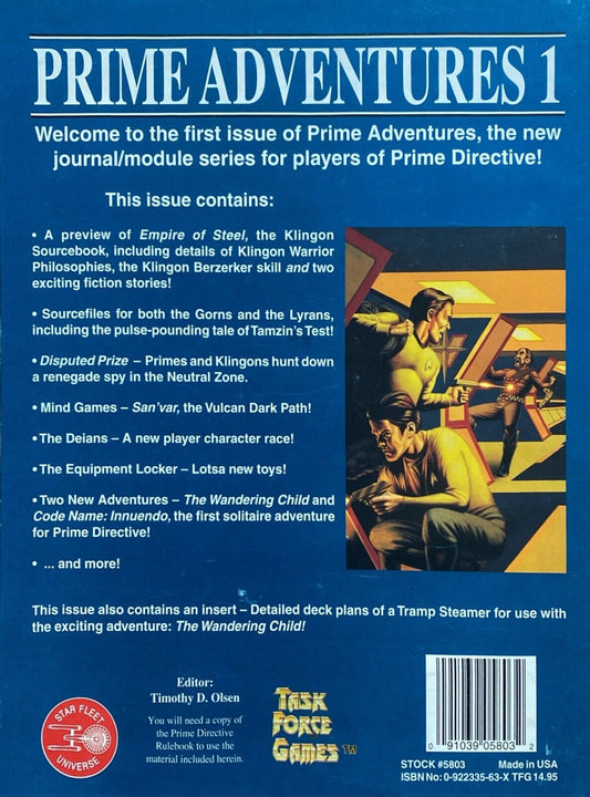 Prime Adventures 1 (Prime Directive, Star Fleet Universe) 1995 Task Force Games