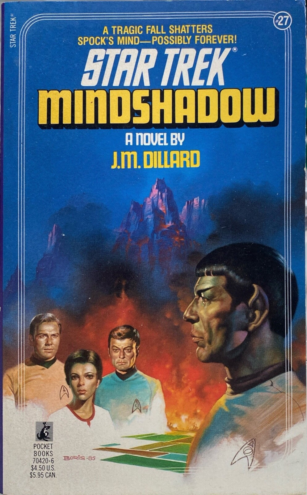 Star Trek: Mindshadow by J.M. Dillard 1986 Pocket Paperback