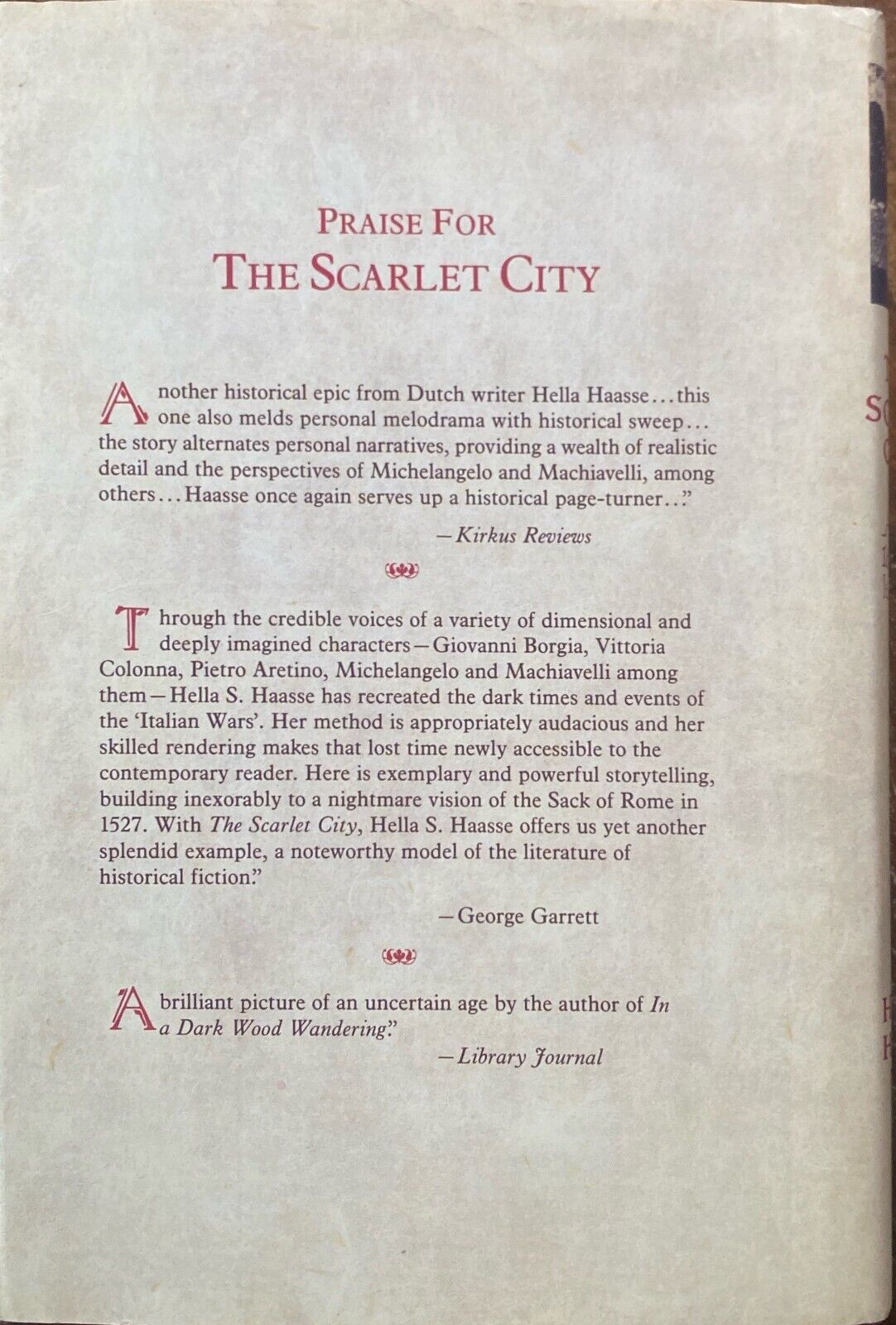 The Scarlet City by Hella S. Haase 1990 Academy Chicago Hardcover
