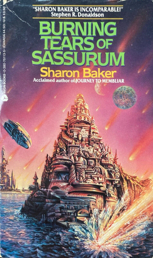 The Burning Tears of Sassurum by Sharon Baker 1988 Avon Paperback